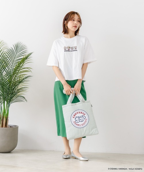CONVERSE(コンバース)の「【CONVERSE/コンバース】【着るだけでコーディネートの主役に!】CONVERSE×OSAMUGOODS 天竺 フロントキャラクター刺繍Tシャツ カジュアル レトロポップ ギフト(Tシャツ/カットソー・レディース・ブラック/ホワイト・LARGE/MEDIUM)」の7枚目の写真