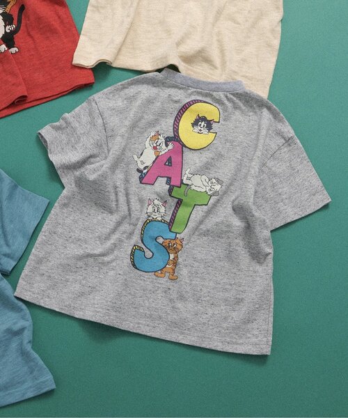 BREEZE(ブリーズ)の「【リンク】BREEZY CATS イラスト半袖Tシャツ(Tシャツ/カットソー・キッズ・キナリ/グレー/ターコイズブルー/レッド・80/90/100/110/120/130/140)」の2枚目の写真