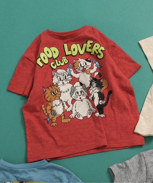 BREEZE(ブリーズ)の「【リンク】BREEZY CATS イラスト半袖Tシャツ(Tシャツ/カットソー・キッズ・キナリ/グレー/ターコイズブルー/レッド・80/90/100/110/120/130/140)」の4枚目の写真