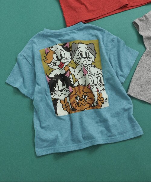 BREEZE(ブリーズ)の「【リンク】BREEZY CATS イラスト半袖Tシャツ(Tシャツ/カットソー・キッズ・キナリ/グレー/ターコイズブルー/レッド・80/90/100/110/120/130/140)」の3枚目の写真