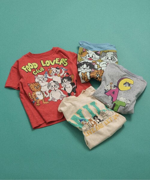 BREEZE(ブリーズ)の「【リンク】BREEZY CATS イラスト半袖Tシャツ(Tシャツ/カットソー・キッズ・キナリ/グレー/ターコイズブルー/レッド・80/90/100/110/120/130/140)」の9枚目の写真