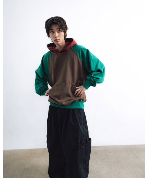 ANGLAN(アングラン)の「Color Block Hoodie - Brown(パーカー・メンズ・その他・1/2)」の4枚目の写真