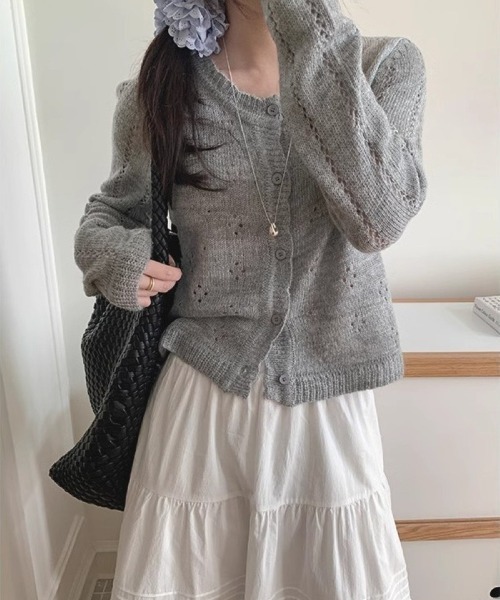 Ritzy(リッツィー)の「ショート丈 軽量 カーディガン(カーディガン/ボレロ・レディース・ホワイト/ブルー/グレー・FREE)」の2枚目の写真
