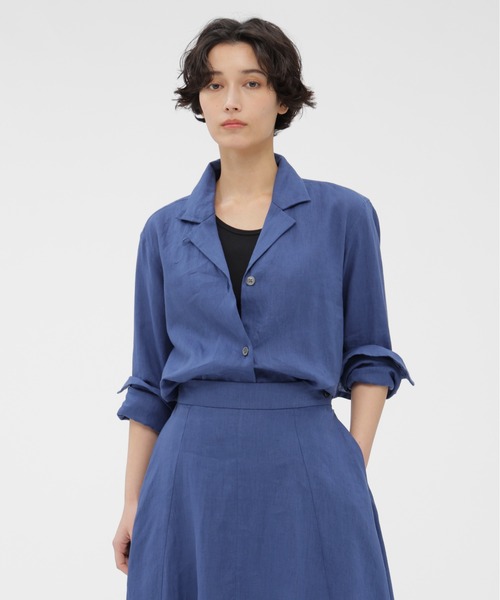 MARGARET HOWELL（マーガレットハウエル）の「LIGHT WEIGHT LINEN（シャツ/ブラウス・レディース・ダークグレー/ブルー・2/1）」の2枚目の写真