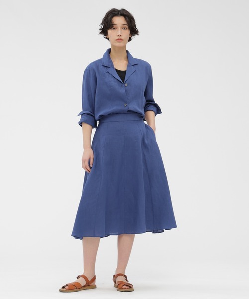 MARGARET HOWELL（マーガレットハウエル）の「LIGHT WEIGHT LINEN（シャツ/ブラウス・レディース・ダークグレー/ブルー・2/1）」の7枚目の写真