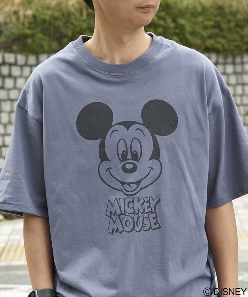 MICKEY MOUSE(ミッキーマウス)の「Mickey Mouse ミッキーマウス USED風フェイスプリントTシャツ(Tシャツ/カットソー・メンズ・ブラック/アイボリー/イエロー/ダークブルー・M/L/LL)」の3枚目の写真