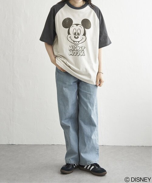 MICKEY MOUSE(ミッキーマウス)の「Mickey Mouse ミッキーマウス USED風フェイスプリントTシャツ(Tシャツ/カットソー・メンズ・ブラック/アイボリー/イエロー/ダークブルー・M/L/LL)」の9枚目の写真