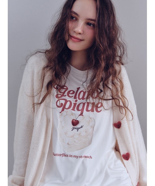 接触冷感】ケーキワンポイントTシャツ（ルームウェア/パジャマ