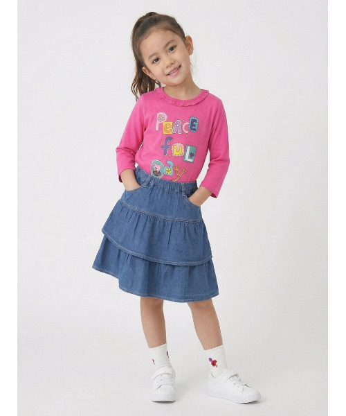 HAKKA KIDS（ハッカキッズ）の「ストレッチデニムスカート（デニムスカート・キッズ・ブラック/ネイビー・120cm/130cm/100cm/110cm）」の8枚目の写真