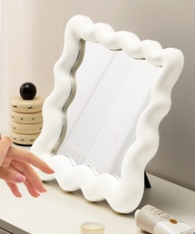 Ein（アイン）の「Ein/【ウェーブフレーム】卓上スタンドミラー / ニュアンスデザイン・韓国インテリア（ミラー）」