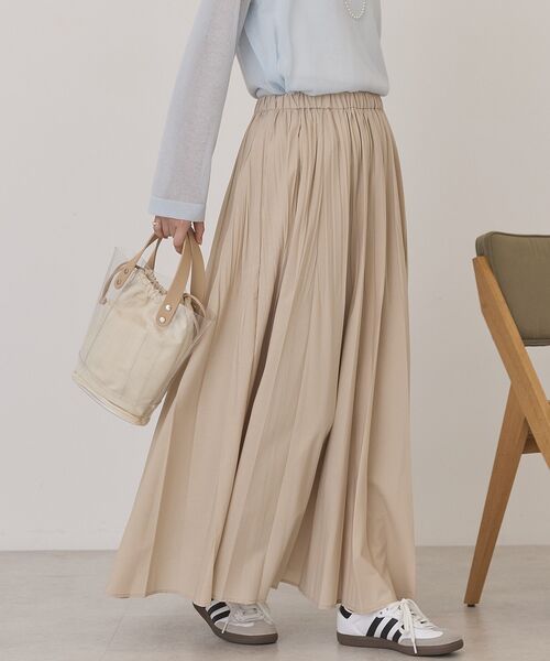 AMERICAN HOLIC(アメリカンホリック)の「【選べる丈】プリーツスカート(スカート・レディース・ベージュ/オフホワイト/ブラック/ライトピンク・M/L)」の7枚目の写真