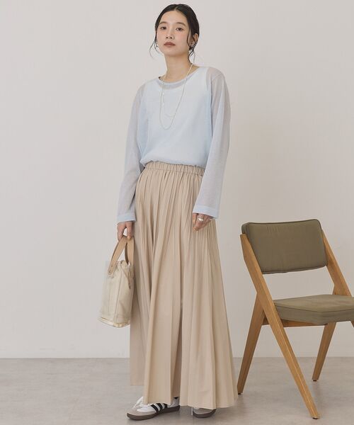 AMERICAN HOLIC(アメリカンホリック)の「【選べる丈】プリーツスカート(スカート・レディース・ベージュ/オフホワイト/ブラック/ライトピンク・M/L)」の11枚目の写真