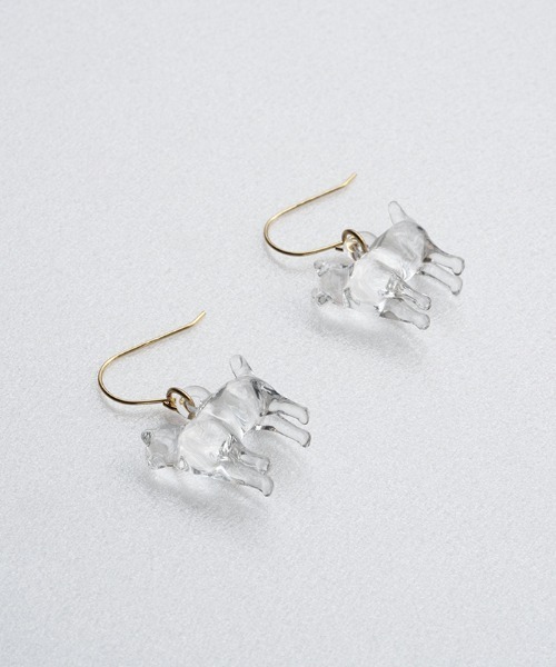 HARIO Lampwork Factory（ハリオランプワークファクトリー）の「ピアス シバイヌ GF（ピアス（両耳用）・レディース・クリア・FREE）」の4枚目の写真