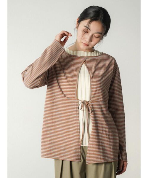 FIKA.(フィーカ)の「Back conscious border Tee(Tシャツ/カットソー・レディース・ブラック/オレンジ/ライトグレー・FREE)」の18枚目の写真