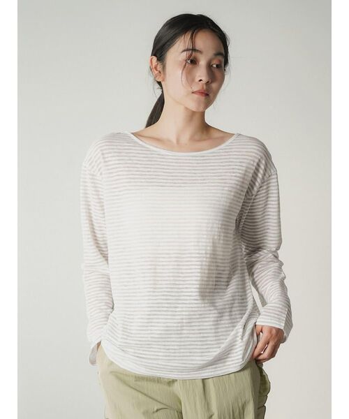 FIKA.(フィーカ)の「Back conscious border Tee(Tシャツ/カットソー・レディース・ブラック/オレンジ/ライトグレー・FREE)」の11枚目の写真