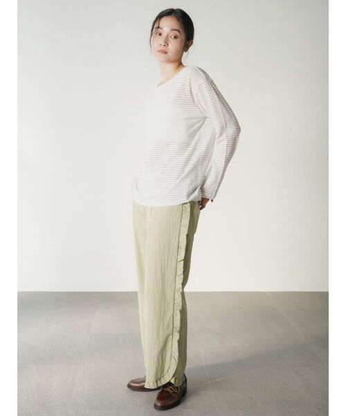 FIKA.(フィーカ)の「Back conscious border Tee(Tシャツ/カットソー・レディース・ブラック/オレンジ/ライトグレー・FREE)」の14枚目の写真
