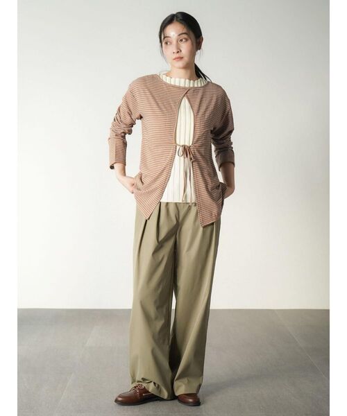 FIKA.(フィーカ)の「Back conscious border Tee(Tシャツ/カットソー・レディース・ブラック/オレンジ/ライトグレー・FREE)」の19枚目の写真