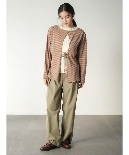 FIKA.(フィーカ)の「Back conscious border Tee(Tシャツ/カットソー・レディース・ブラック/オレンジ/ライトグレー・FREE)」の22枚目の写真