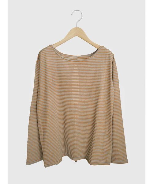 FIKA.(フィーカ)の「Back conscious border Tee(Tシャツ/カットソー・レディース・ブラック/オレンジ/ライトグレー・FREE)」の6枚目の写真
