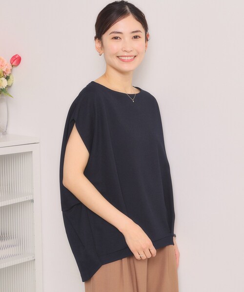 ITS'DEMO（イッツデモ）の「【洗濯機OK】カットカルゼプルオーバー（Tシャツ/カットソー・レディース・ブルー/ライトベージュ/ネイビー/ライトグレー・00）」の3枚目の写真