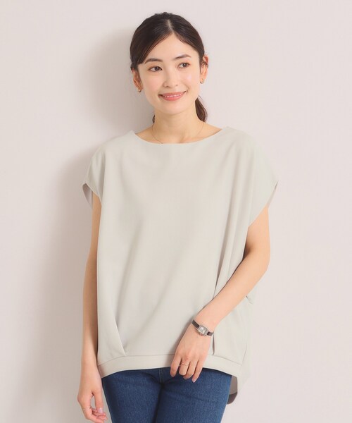 ITS'DEMO（イッツデモ）の「【洗濯機OK】カットカルゼプルオーバー（Tシャツ/カットソー・レディース・ブルー/ライトベージュ/ネイビー/ライトグレー・00）」の2枚目の写真