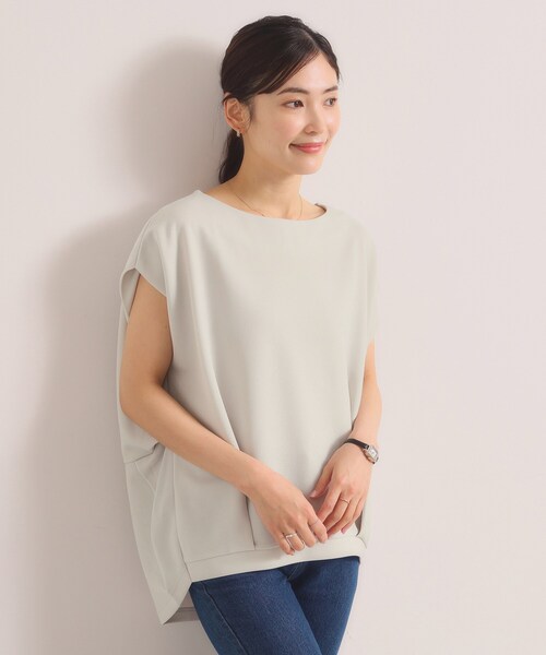 ITS'DEMO（イッツデモ）の「【洗濯機OK】カットカルゼプルオーバー（Tシャツ/カットソー・レディース・ブルー/ライトベージュ/ネイビー/ライトグレー・00）」の5枚目の写真