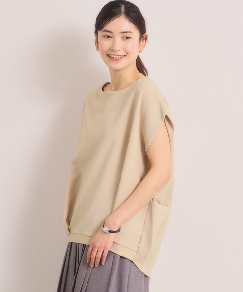 ITS'DEMO（イッツデモ）の「【洗濯機OK】カットカルゼプルオーバー（Tシャツ/カットソー・レディース・ブルー/ライトベージュ/ネイビー/ライトグレー・00）」の9枚目の写真