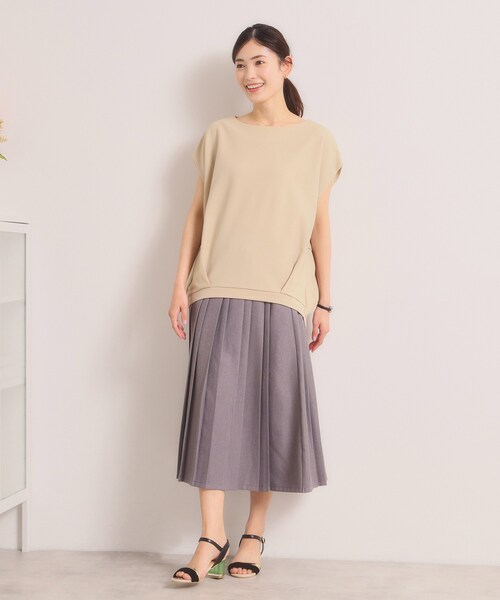 ITS'DEMO（イッツデモ）の「【洗濯機OK】カットカルゼプルオーバー（Tシャツ/カットソー・レディース・ブルー/ライトベージュ/ネイビー/ライトグレー・00）」の11枚目の写真