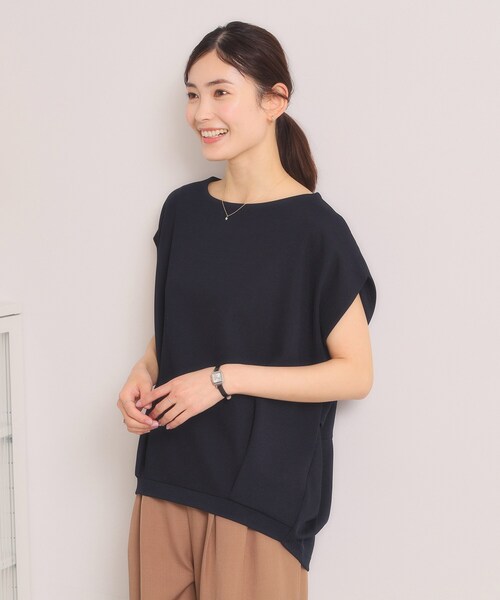 ITS'DEMO（イッツデモ）の「【洗濯機OK】カットカルゼプルオーバー（Tシャツ/カットソー・レディース・ブルー/ライトベージュ/ネイビー/ライトグレー・00）」の17枚目の写真