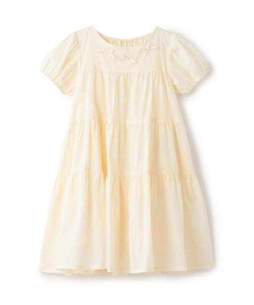 Lycee mine（リセマイン）の「【綿100％】【かるふわ】ティアードワンピース【子供服】【キッズ】【女の子】（ワンピース・キッズ・ブラック/ベビーピンク/アイボリー/ブルー系その他2/ミント/ラベンダー・150cm/120cm/100cm/110cm/140cm/130cm）」の7枚目の写真