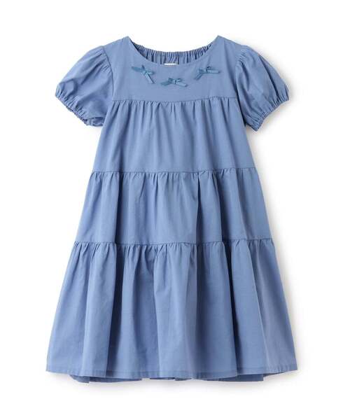 Lycee mine（リセマイン）の「【綿100％】【かるふわ】ティアードワンピース【子供服】【キッズ】【女の子】（ワンピース・キッズ・ブラック/ベビーピンク/アイボリー/ブルー系その他2/ミント/ラベンダー・150cm/120cm/100cm/110cm/140cm/130cm）」の9枚目の写真