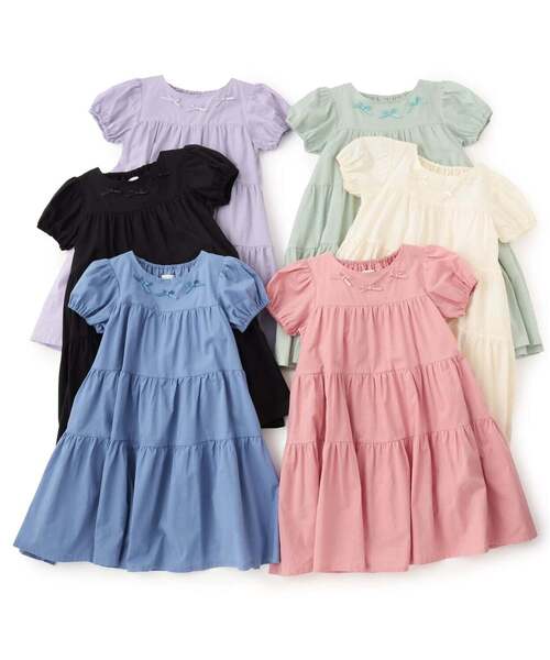 Lycee mine（リセマイン）の「【綿100％】【かるふわ】ティアードワンピース【子供服】【キッズ】【女の子】（ワンピース・キッズ・ブラック/ベビーピンク/アイボリー/ブルー系その他2/ミント/ラベンダー・150cm/120cm/100cm/110cm/140cm/130cm）」の20枚目の写真