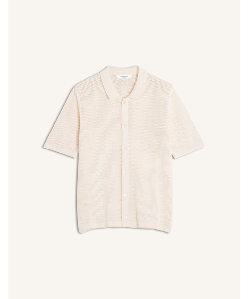 Maison Kitsune(メゾンキツネ)の「OPEN KNIT SHORT SLEEVE CARDIGAN(カーディガン/ボレロ・メンズ・オフホワイト・L/M/S)」の1枚目の写真
