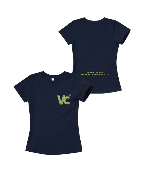VENHIT（ベンヒット）の「VCシグネチャー刺繍スリム半袖Tシャツ[STAR]（Tシャツ/カットソー・レディース・ホワイト/ネイビー/ブラック/クリーム・SMALL/MEDIUM/LARGE）」の4枚目の写真