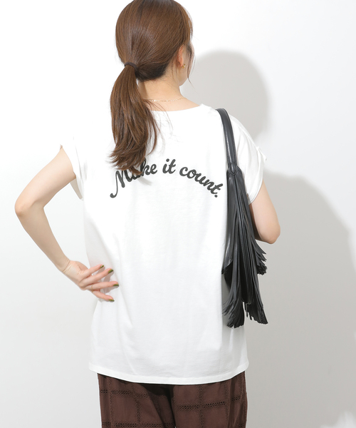 JOURNAL STANDARD relume(ジャーナルスタンダード レリューム)の「刺繍ロゴフレンチTEE(Tシャツ/カットソー・レディース・ホワイト/ネイビー/ブラウン・FREE)」の10枚目の写真