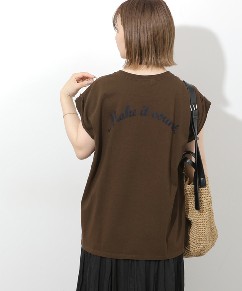JOURNAL STANDARD relume(ジャーナルスタンダード レリューム)の「刺繍ロゴフレンチTEE(Tシャツ/カットソー・レディース・ホワイト/ネイビー/ブラウン・FREE)」の15枚目の写真