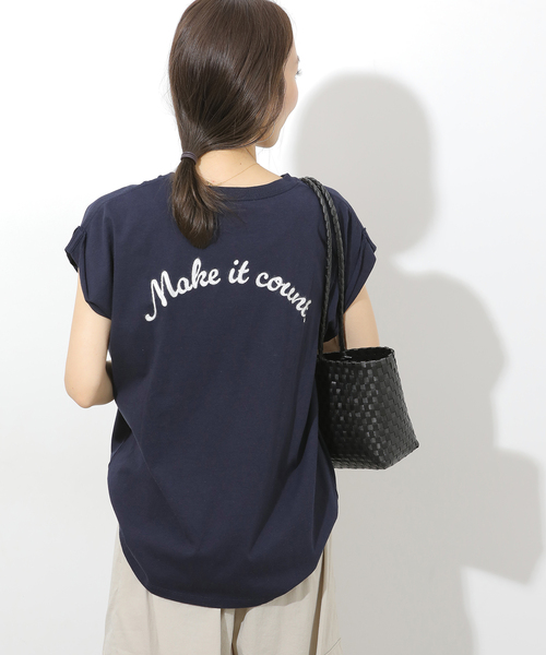 JOURNAL STANDARD relume(ジャーナルスタンダード レリューム)の「刺繍ロゴフレンチTEE(Tシャツ/カットソー・レディース・ホワイト/ネイビー/ブラウン・FREE)」の22枚目の写真