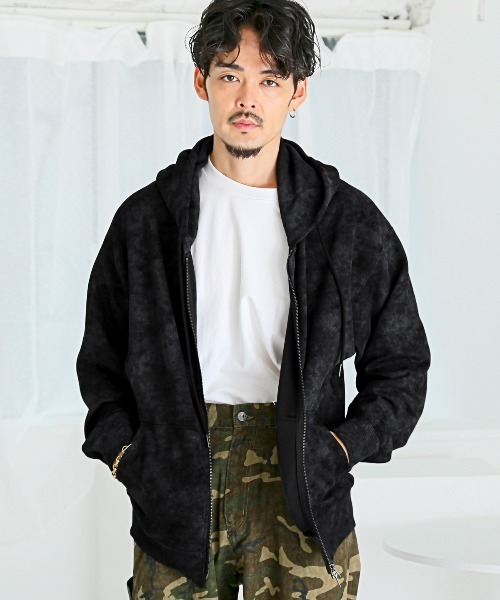 LUXSTYLE(ラグスタイル)の「ポンチケミカルジップパーカー(パーカー・メンズ・ブラウン/チャコール/ブラック・M/L)」の6枚目の写真