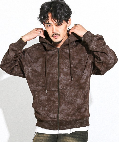 LUXSTYLE(ラグスタイル)の「ポンチケミカルジップパーカー(パーカー・メンズ・ブラウン/チャコール/ブラック・M/L)」の8枚目の写真