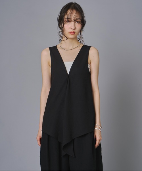 terrace(テラス)の「ドレープフリルノースリーブ(シャツ/ブラウス・レディース・チャコール/ベージュ/キナリ/ブラック・FREE)」の21枚目の写真