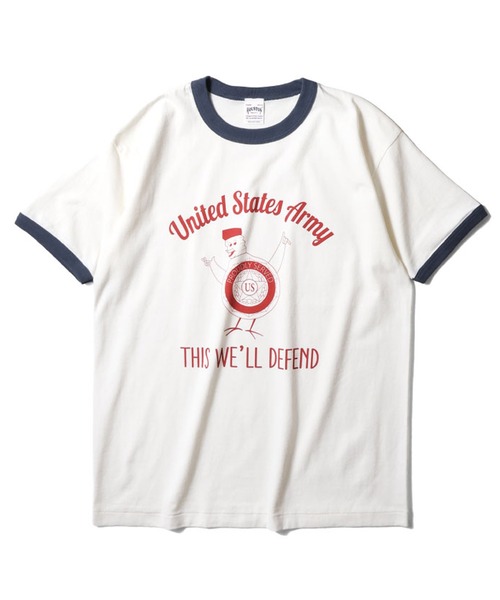 HOUSTON(ヒューストン)の「HOUSTON リンガーTシャツ(U.S.ARMY)(Tシャツ/カットソー・メンズ・ホワイト系その他2/グレー系その他/ホワイト系その他・XX-LARGE/X-LARGE/LARGE/MEDIUM)」の2枚目の写真