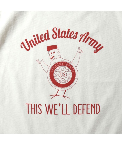 HOUSTON(ヒューストン)の「HOUSTON リンガーTシャツ(U.S.ARMY)(Tシャツ/カットソー・メンズ・ホワイト系その他2/グレー系その他/ホワイト系その他・XX-LARGE/X-LARGE/LARGE/MEDIUM)」の6枚目の写真