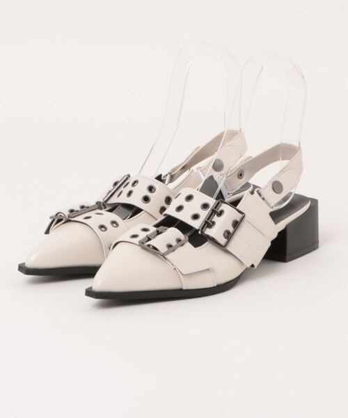 Never mind the XU(ネバーマインドザエックスユー)の「【Never mind the XU】eyelet belt back strap pumps / 【ネバーマインド ザ エックスユー】アイレットベルトバックストラップパンプス(パンプス・レディース・アイボリー/ブラック・38/37/39)」の13枚目の写真