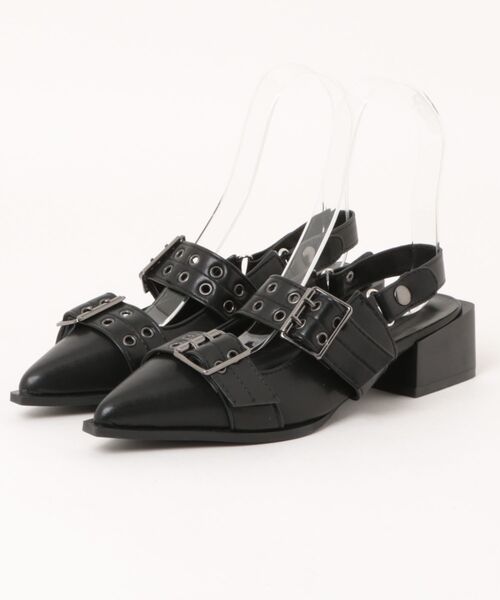 Never mind the XU(ネバーマインドザエックスユー)の「【Never mind the XU】eyelet belt back strap pumps / 【ネバーマインド ザ エックスユー】アイレットベルトバックストラップパンプス(パンプス・レディース・アイボリー/ブラック・38/37/39)」の8枚目の写真