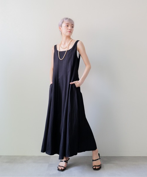 DOLLUPOOPS（ドールアップウップス）の「Panel-Line Flare Long Dress(パネルラインフレアロングワンピース)（ワンピース・レディース・オフホワイト/ブラック・MEDIUM）」の13枚目の写真