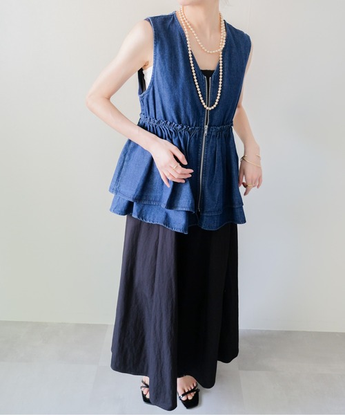 DOLLUPOOPS（ドールアップウップス）の「Panel-Line Flare Long Dress(パネルラインフレアロングワンピース)（ワンピース・レディース・オフホワイト/ブラック・MEDIUM）」の7枚目の写真