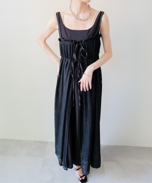 DOLLUPOOPS（ドールアップウップス）の「Panel-Line Flare Long Dress(パネルラインフレアロングワンピース)（ワンピース・レディース・オフホワイト/ブラック・MEDIUM）」の10枚目の写真