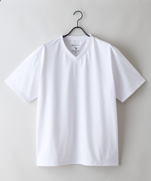 JEANS MATE(ジーンズメイト)の「【HEAT BLOCKER/ヒートブロッカー】【まるで着る日傘!遮熱&UVカット】コットンライク VネックTシャツ 吸水速乾 アンチピリング イージーケア ユニセックス(Tシャツ/カットソー・メンズ・ホワイト/チャコールグレー/ブラック・MEDIUM/LARGE/X-LARGE)」の10枚目の写真