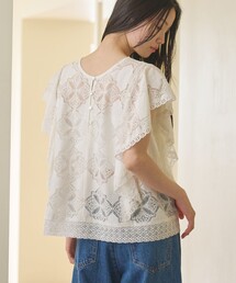 【WEB限定 Wardrobe DAILY MINIMAL】レース 2WAYブラウス ウォッシャブル
