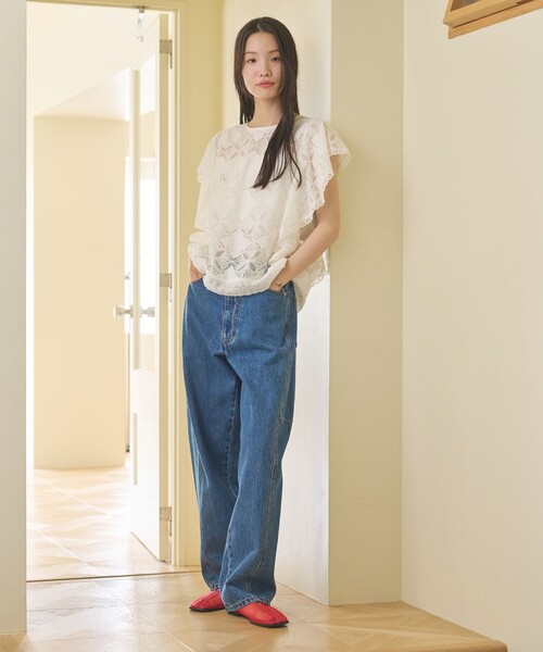 BEAUTY&YOUTH UNITED ARROWS（ビューティーアンドユースユナイテッドアローズ）の「【WEB限定 Wardrobe DAILY MINIMAL】レース 2WAYブラウス ウォッシャブル（シャツ/ブラウス・レディース・オフホワイト/ネイビー/ブラック・FREE）」の18枚目の写真